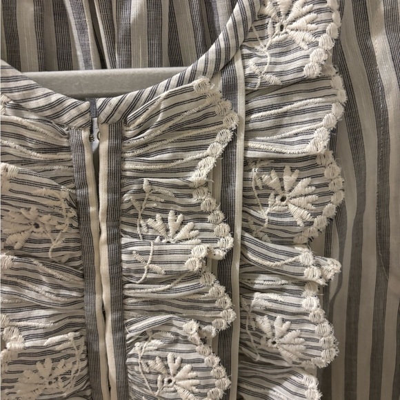 Rebecca Taylor Black and White Striped Blouse - Picture 3 of 3